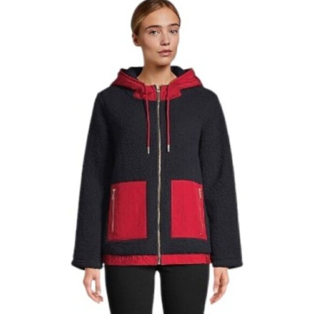 NWOT Tommy Hilfiger Nylon Pocket Faux Shearling Jacket